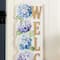 Glitzhome® 42" Solid Wood Hydrangea "WELCOME" Front Porch Sign